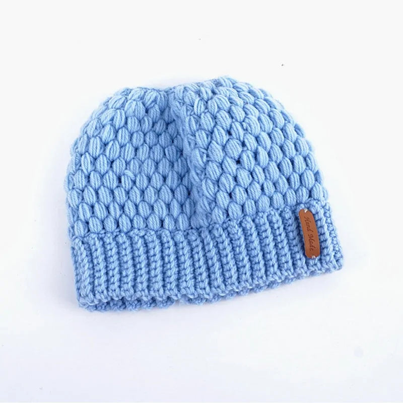 Women's Knitted Winter Ponytail Hats