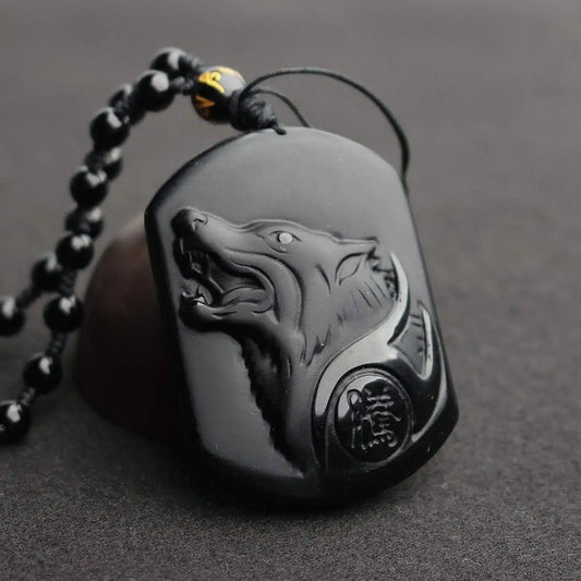 Black Wolf Pendent Necklace