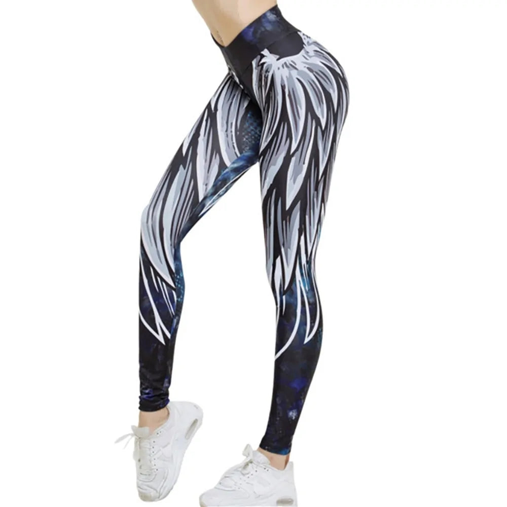 Angel Wings Printed Leggings - NocturnalExpressions