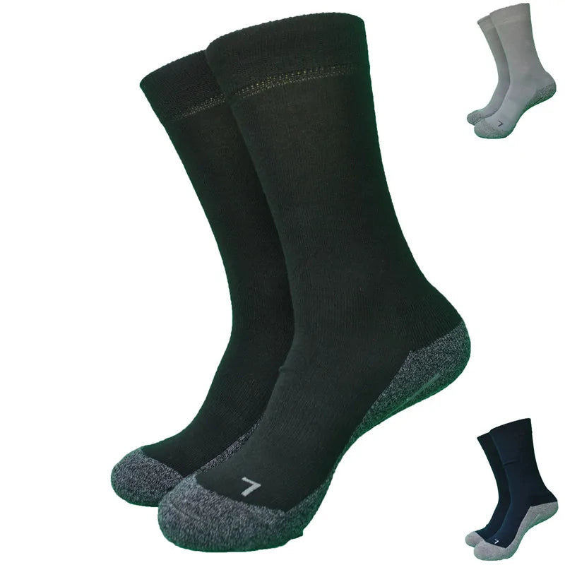 2 Pairs High Quality Outdoor Coolmax Terry Thick Active Trekking Socks Men's Socks - NocturnalExpressions