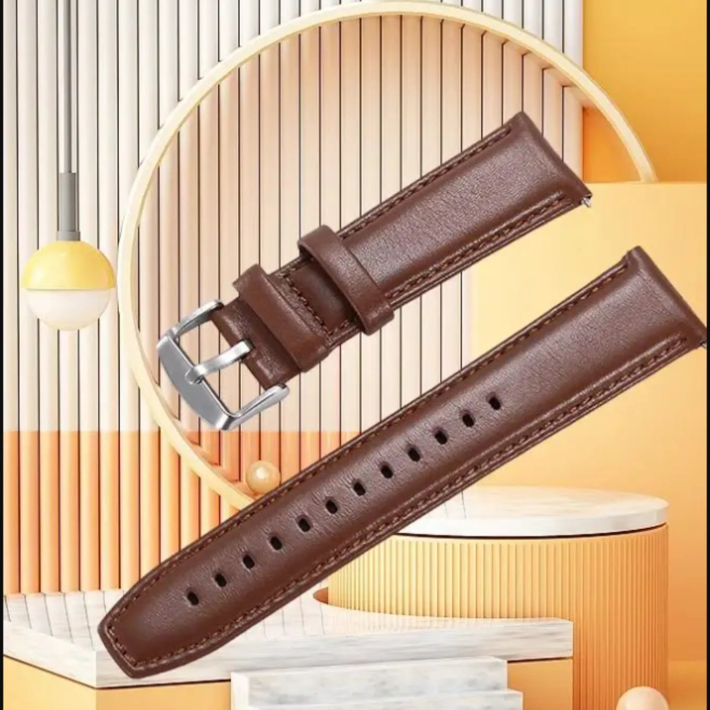 Brown Leather Watch Band - NocturnalExpressions