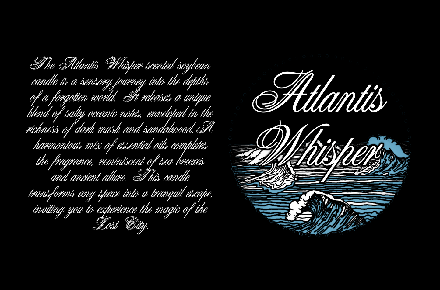 Atlantis Whisper Scented Soy Candle (Multi-Size:4 & 9oz, Amber Jar)