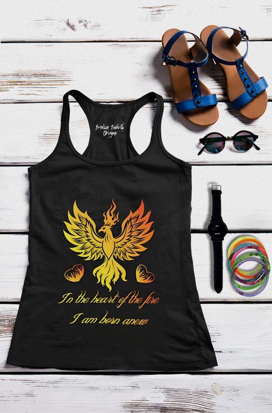 Women's In The Heart of The Fire Typographical Art Ideal Racerback Tank