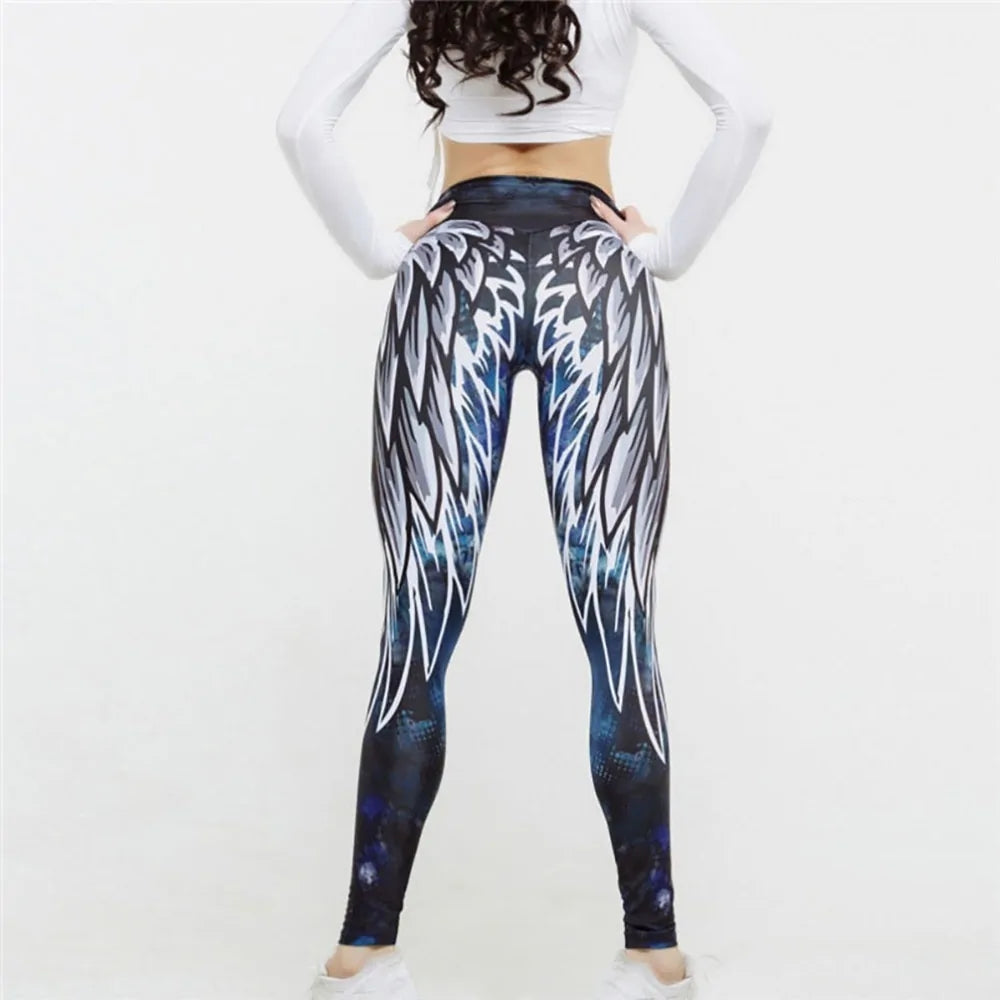 Angel Wings Printed Leggings - NocturnalExpressions