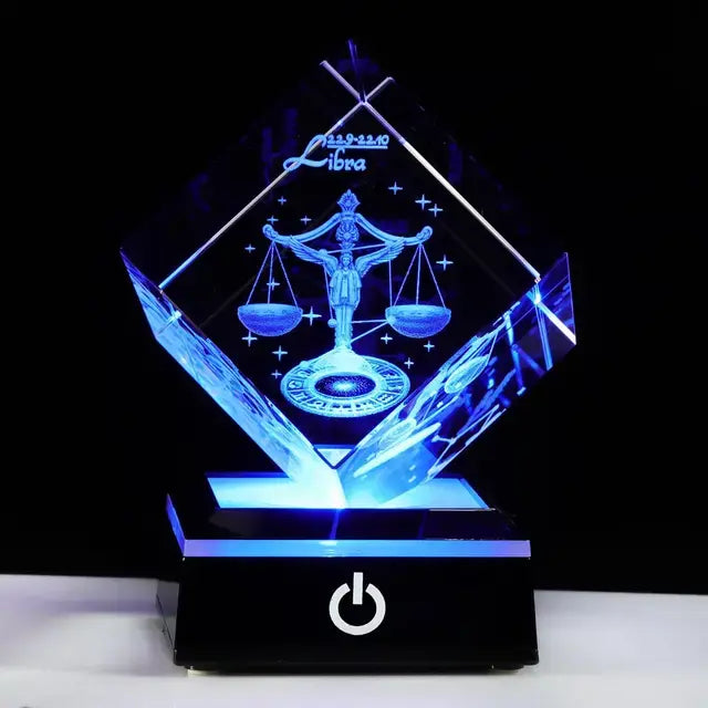 Zodiac Astrology Glass Lamp - NocturnalExpressions