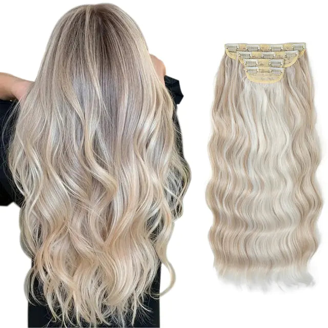 Synthetic Long Wavy Clip In Hair Extensions - NocturnalExpressions