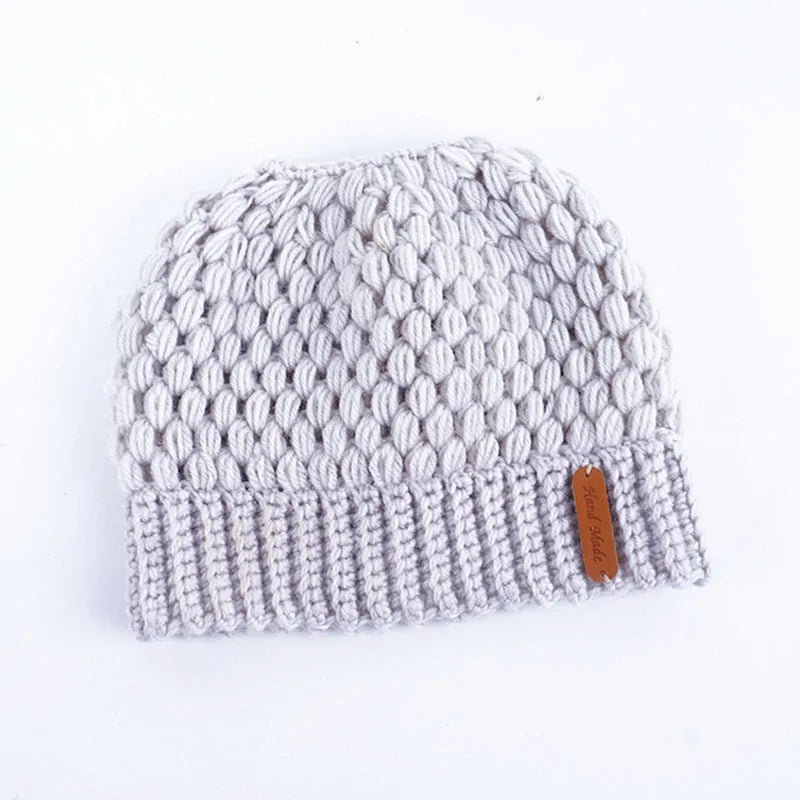 Women's Knitted Winter Ponytail Hats