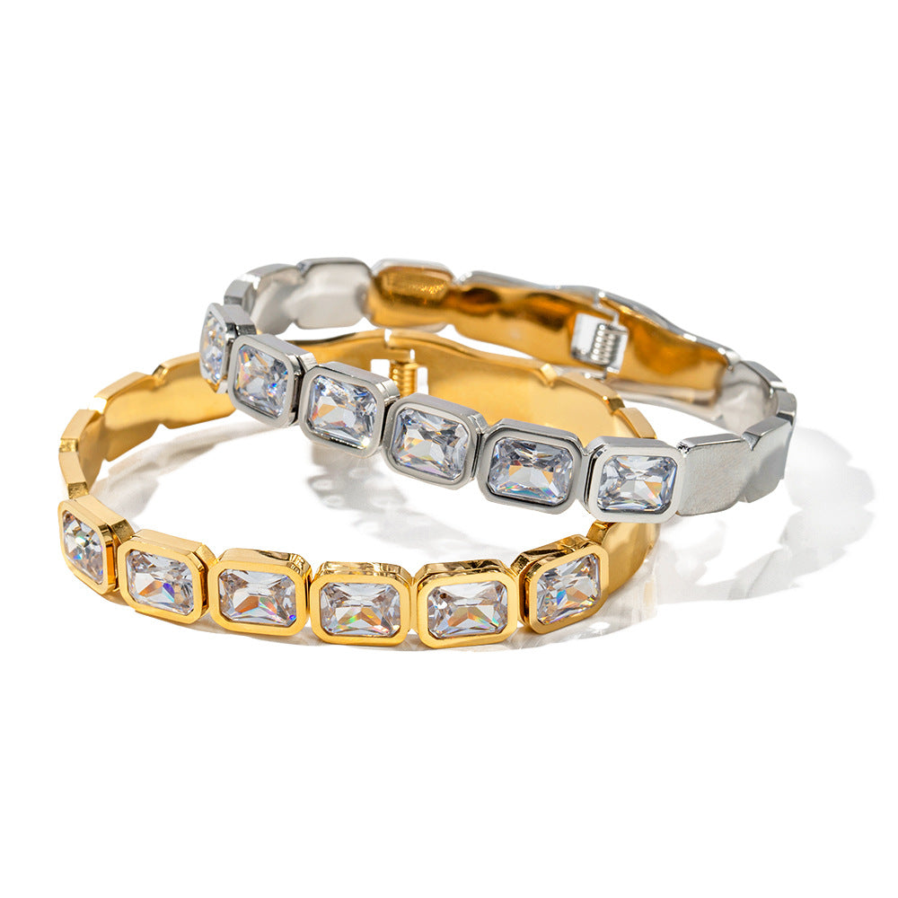 18K Gold Exquisite and Dazzling Zircon Design Light Luxury Style Bracelet - NocturnalExpressions