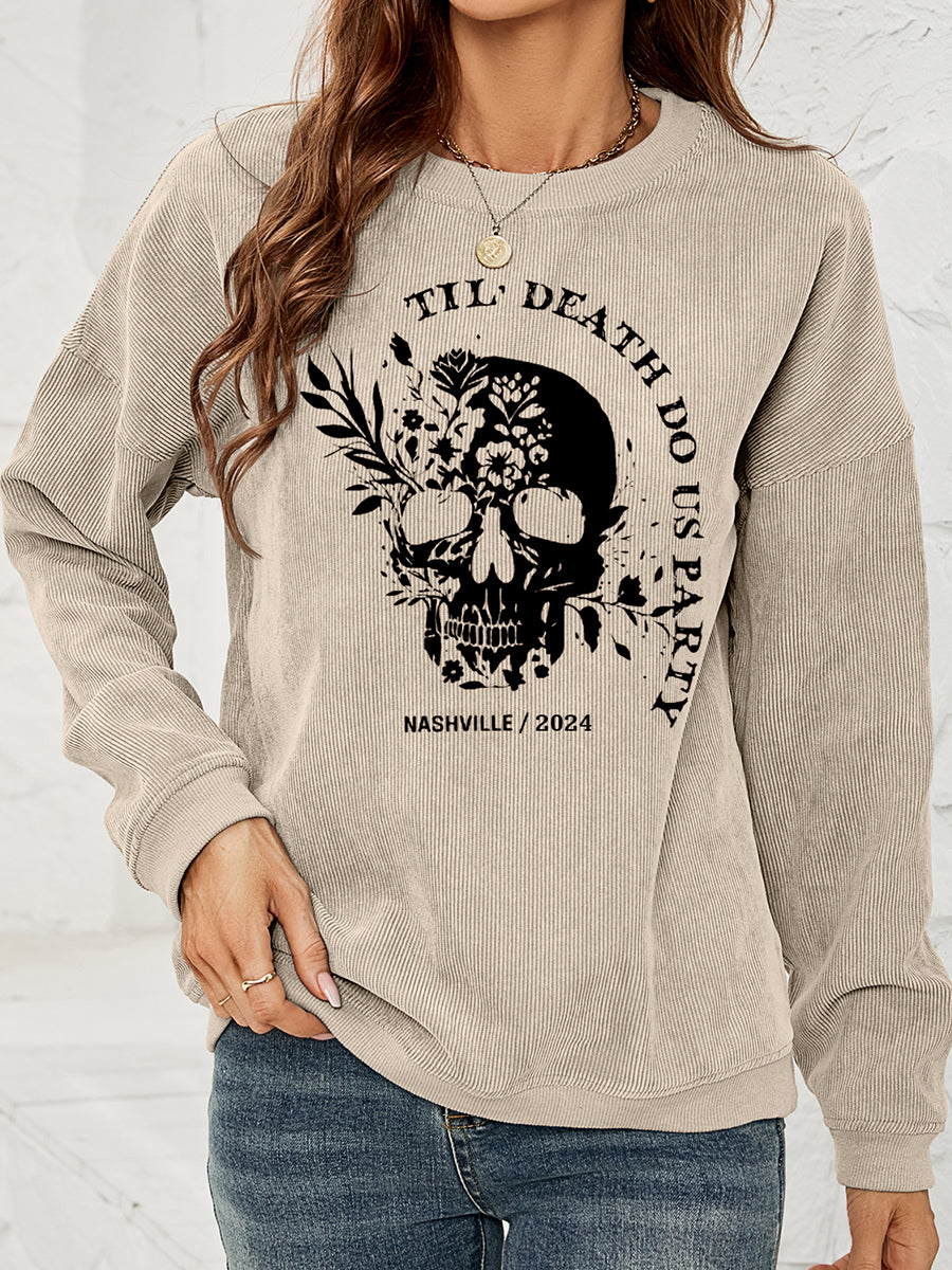 Skull Graphic Dropped Shoulder Sweatshirt