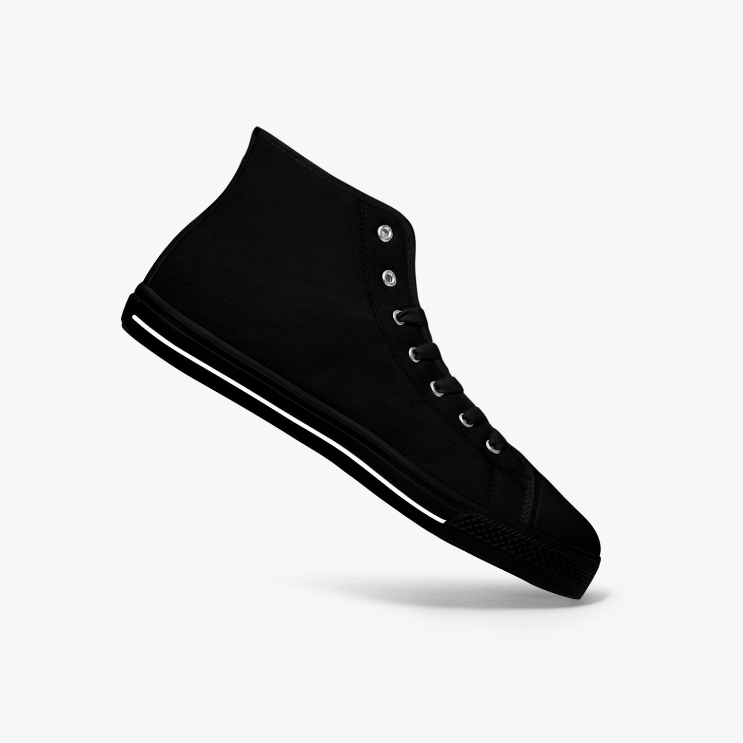 Black and White/Black High-top Canvas Sneakers - NocturnalExpressions