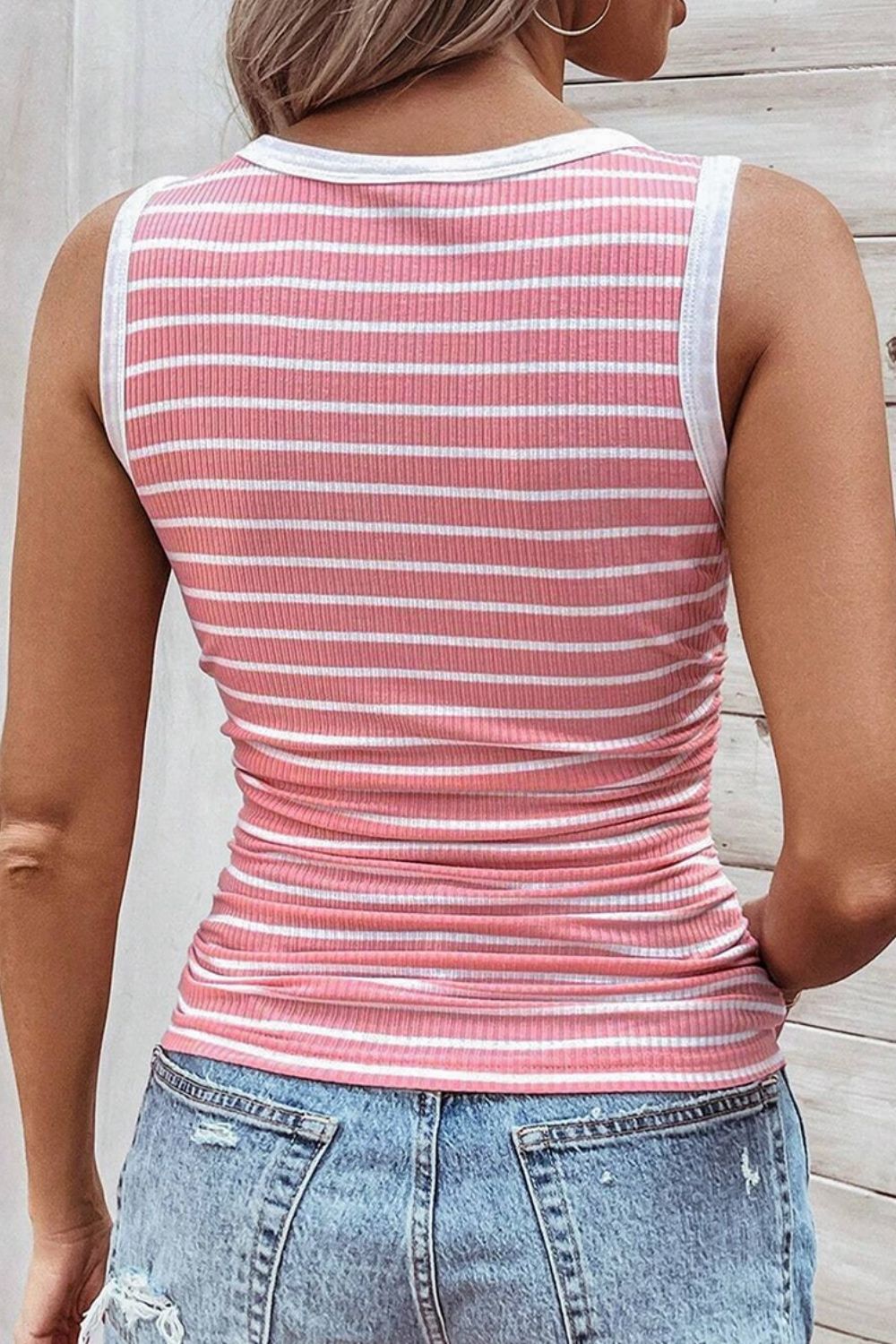 Striped Round Neck Tank - NocturnalExpressions