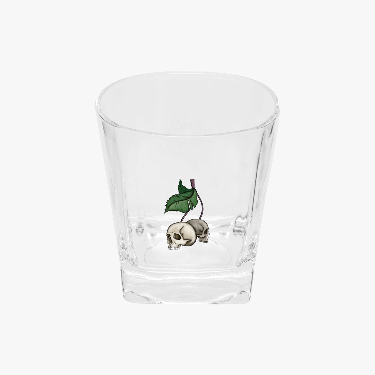 Skull Cherries Graphic  10oz Square Whiskey Glass - NocturnalExpressions