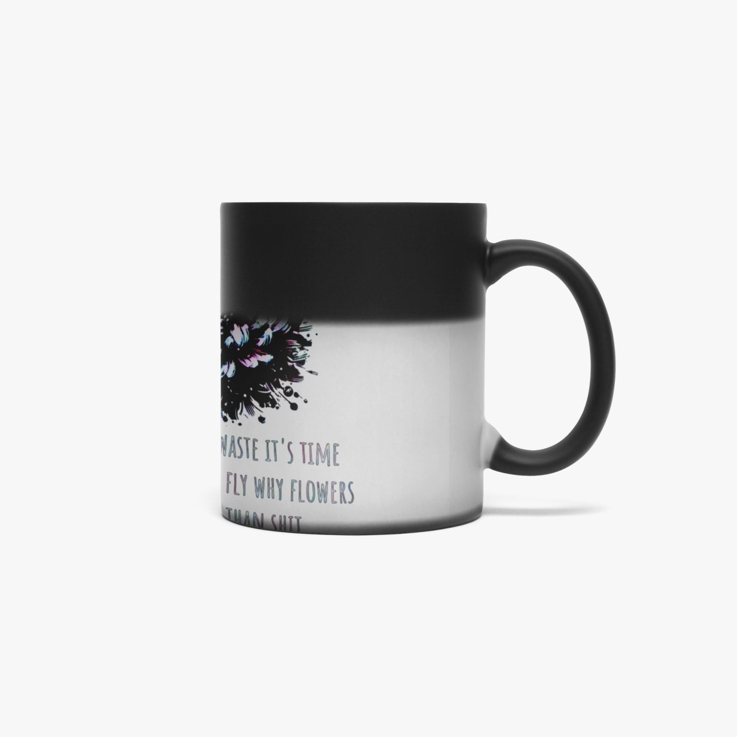 A Bee Doesn't Waste It's Time Typographical Art  11oz Color Changing Magic Mug - NocturnalExpressions