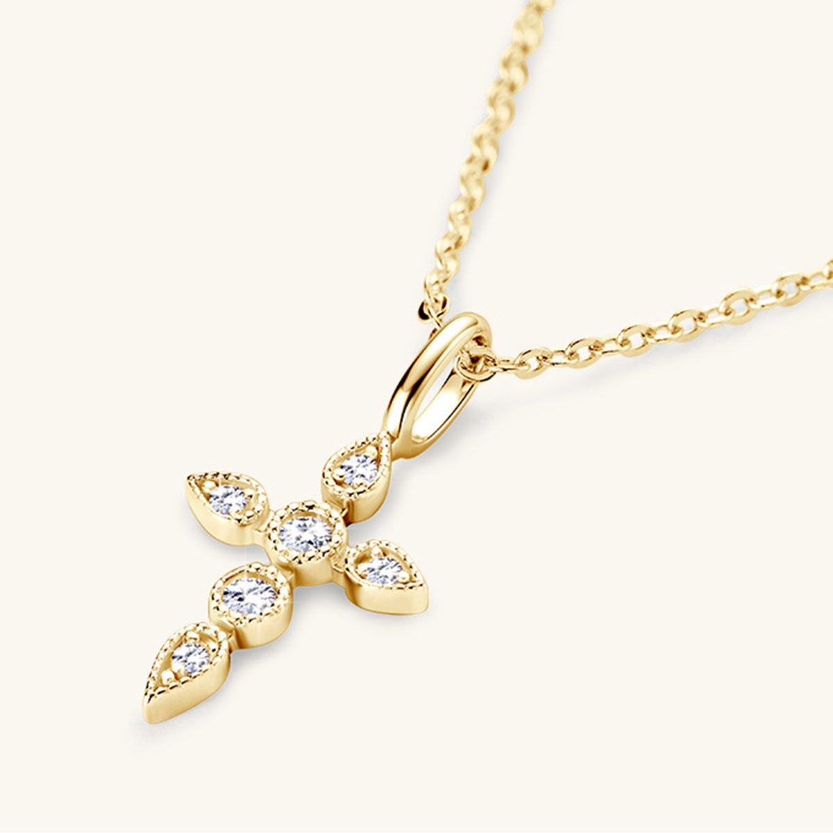 925 Sterling Silver Moissanite Cross Pendant Necklace - NocturnalExpressions