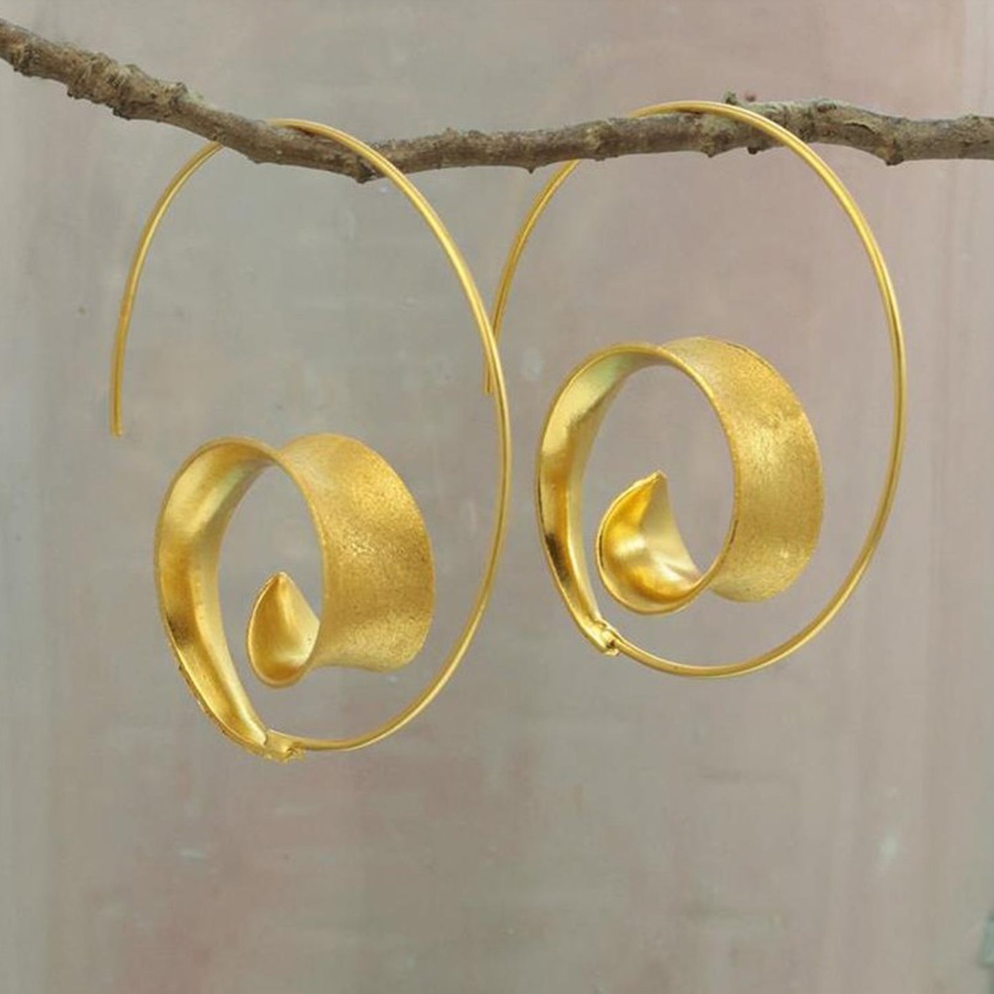 Spiral Design Hoop Earrings - NocturnalExpressions