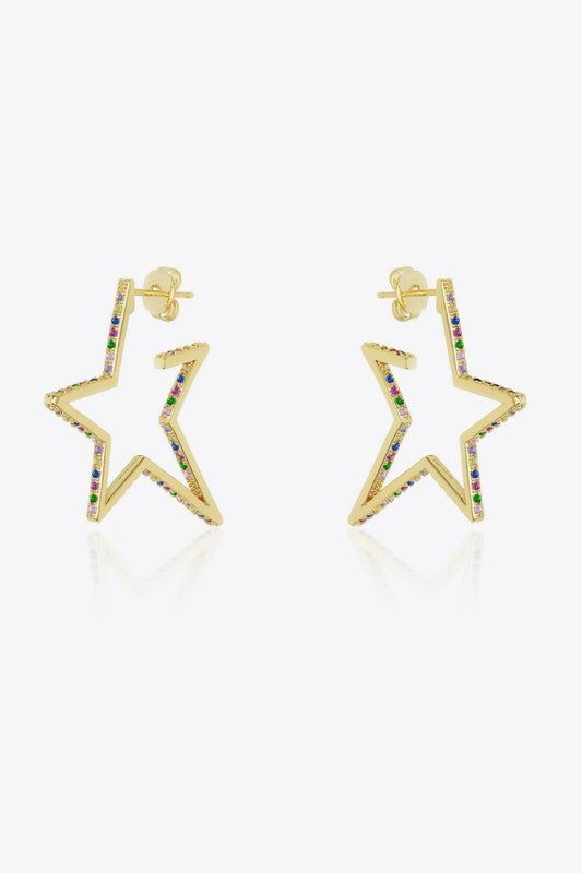 Zircon Star 925 Sterling Silver Earrings - NocturnalExpressions