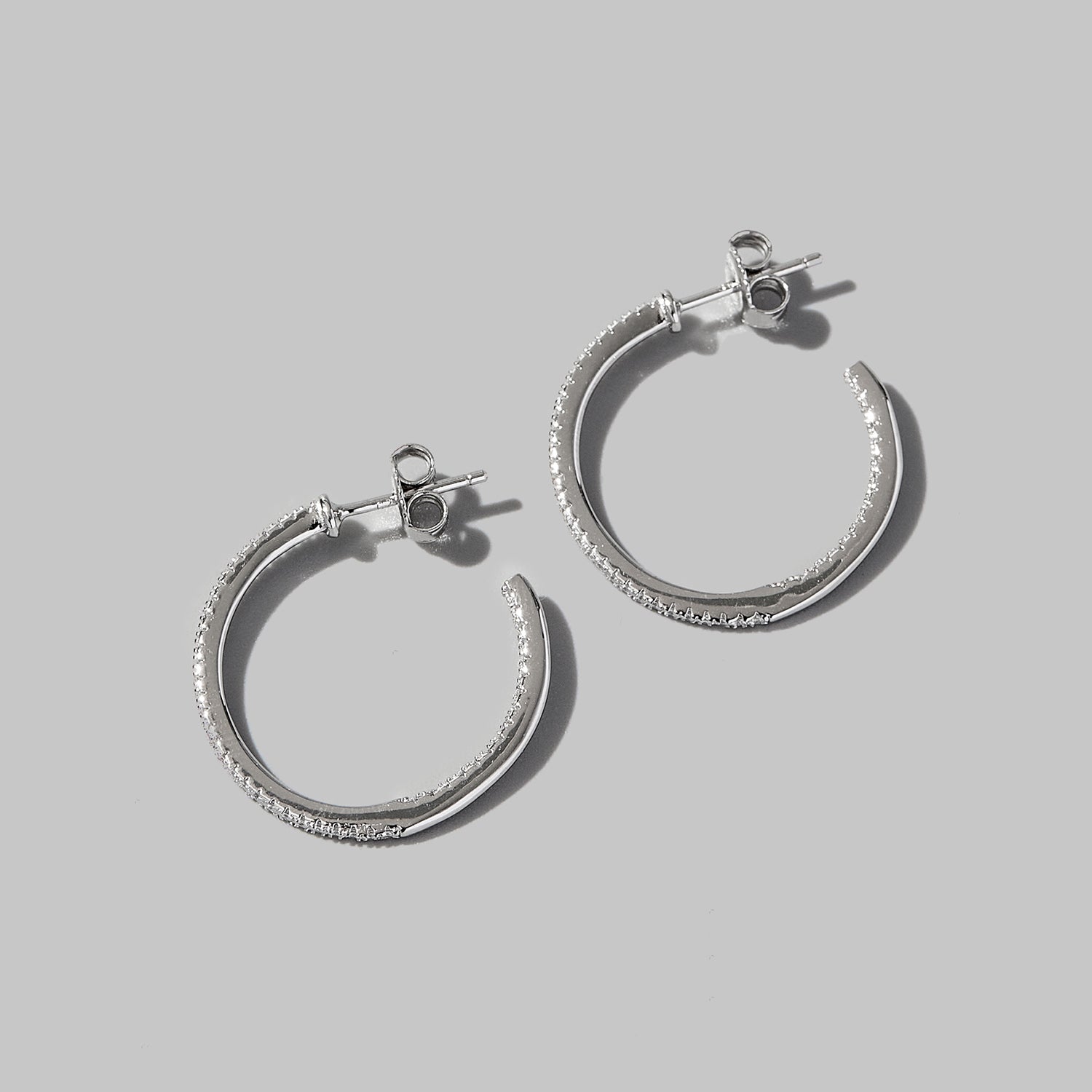 Zircon 925 Sterling Silver C-Hoop Earrings - NocturnalExpressions