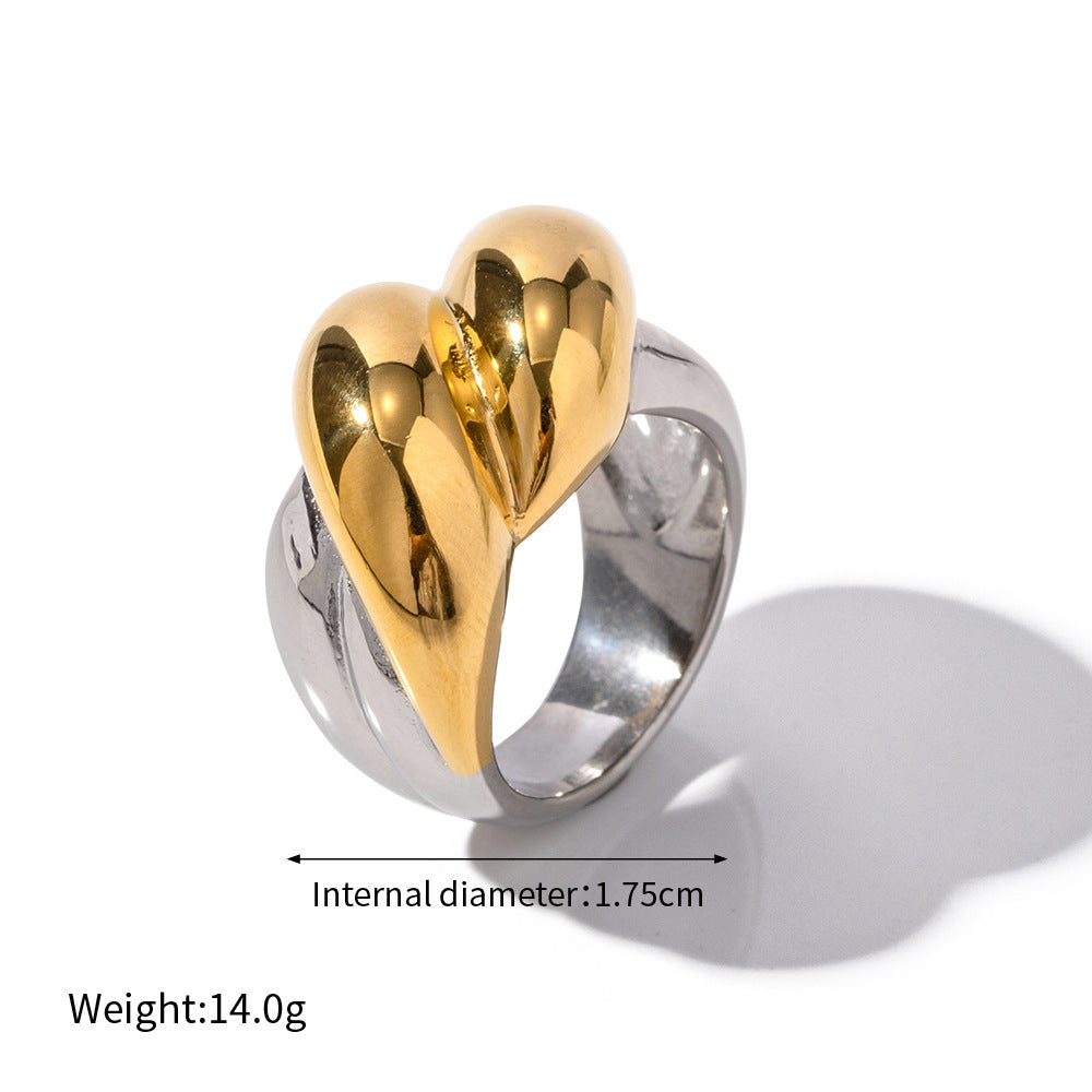 18K Gold Trendy Exaggerated Irregular Shape/Love Shape Design Light Luxury Style Rings - choose from a variety - NocturnalExpressions