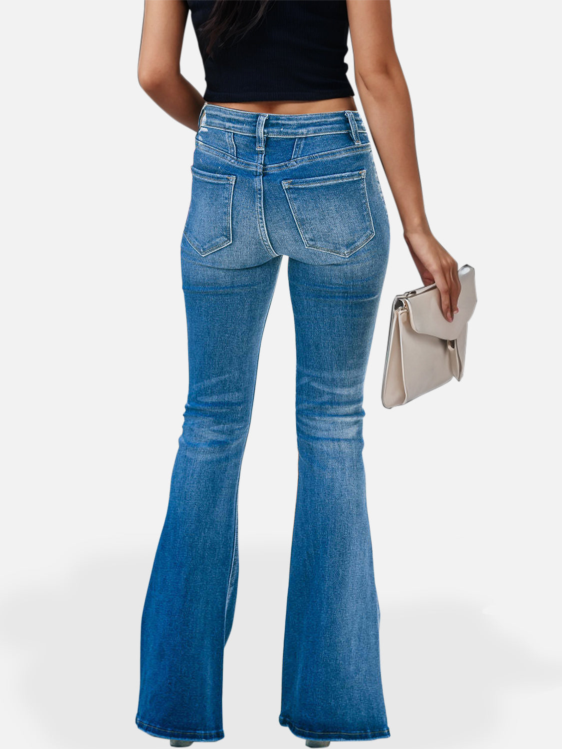 Button Fly Bootcut Jeans with Pockets - NocturnalExpressions