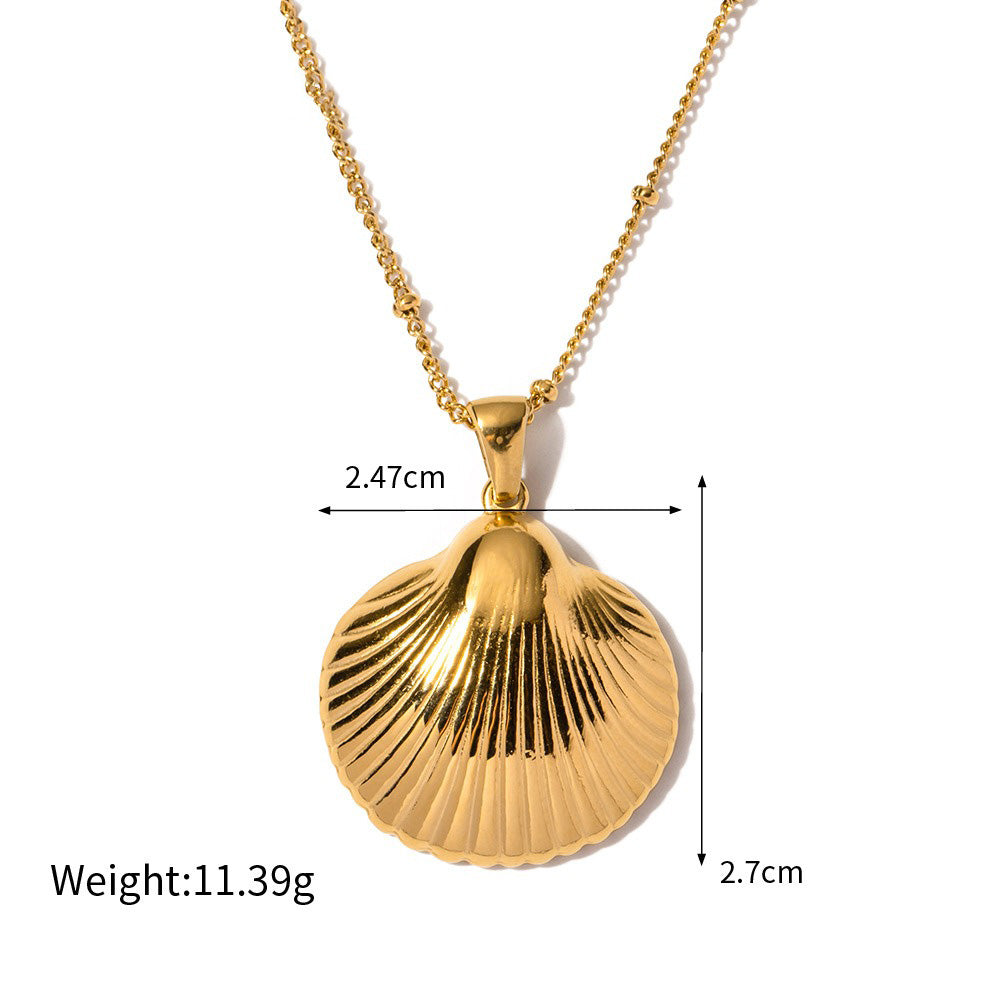 18K Gold Noble and Luxurious Shell/Fishtail/Starfish/conch/Seahorse-shaped Beach Style Necklace - NocturnalExpressions