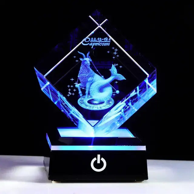 Zodiac Astrology Glass Lamp - NocturnalExpressions