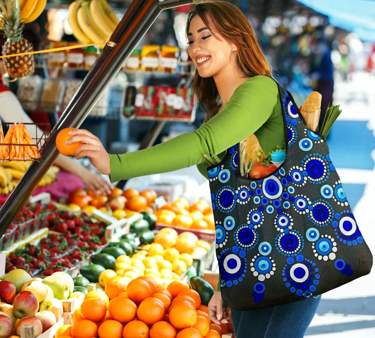 3-Pack Mandala Design Reusable Grocery Bags