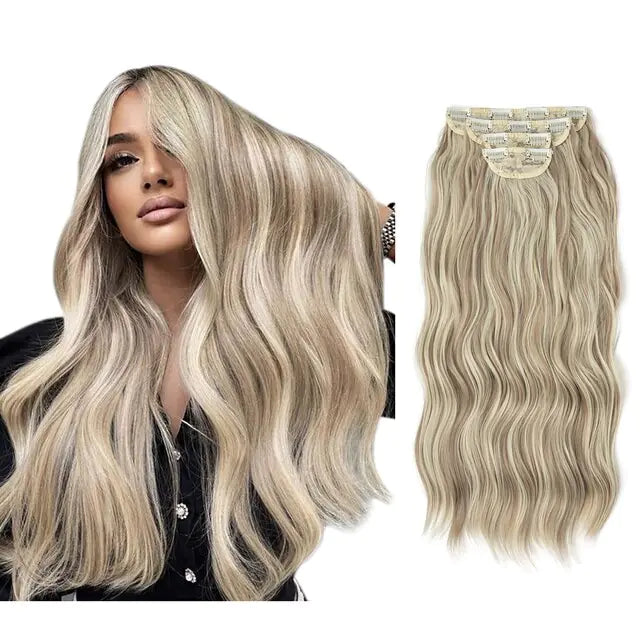 Synthetic Long Wavy Clip In Hair Extensions - NocturnalExpressions