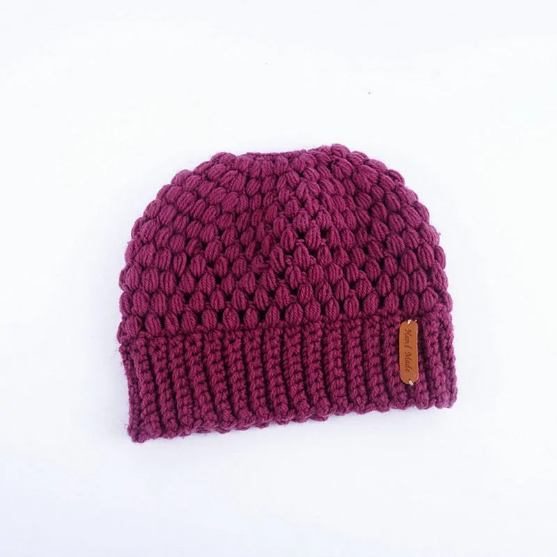 Women's Knitted Winter Ponytail Hats