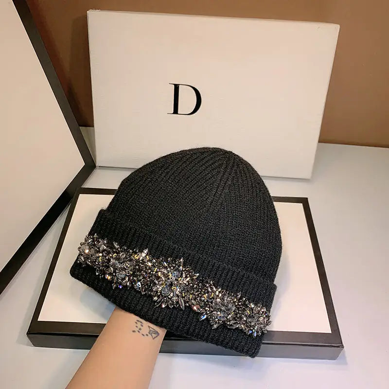 Stylish Woolen Rhinestone Hats