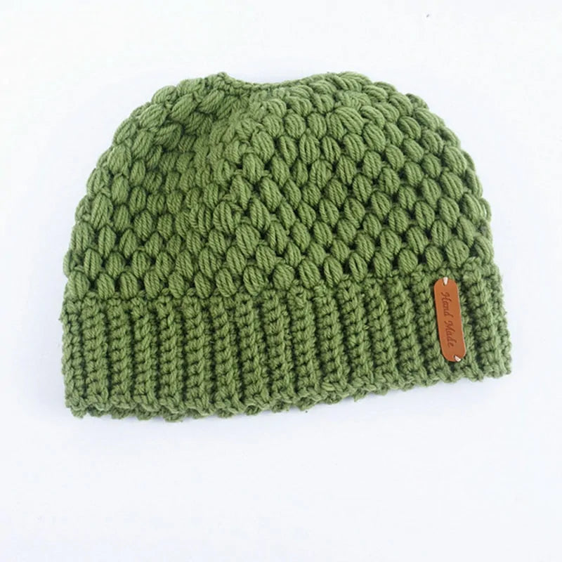 Women's Knitted Winter Ponytail Hats