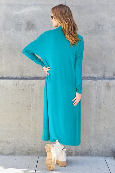 Basic Bae Full Size Open Front Long Sleeve Cover Up - NocturnalExpressions