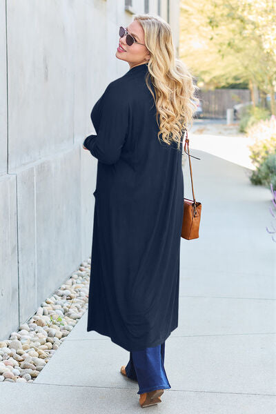 Basic Bae Full Size Open Front Long Sleeve Cover Up - NocturnalExpressions