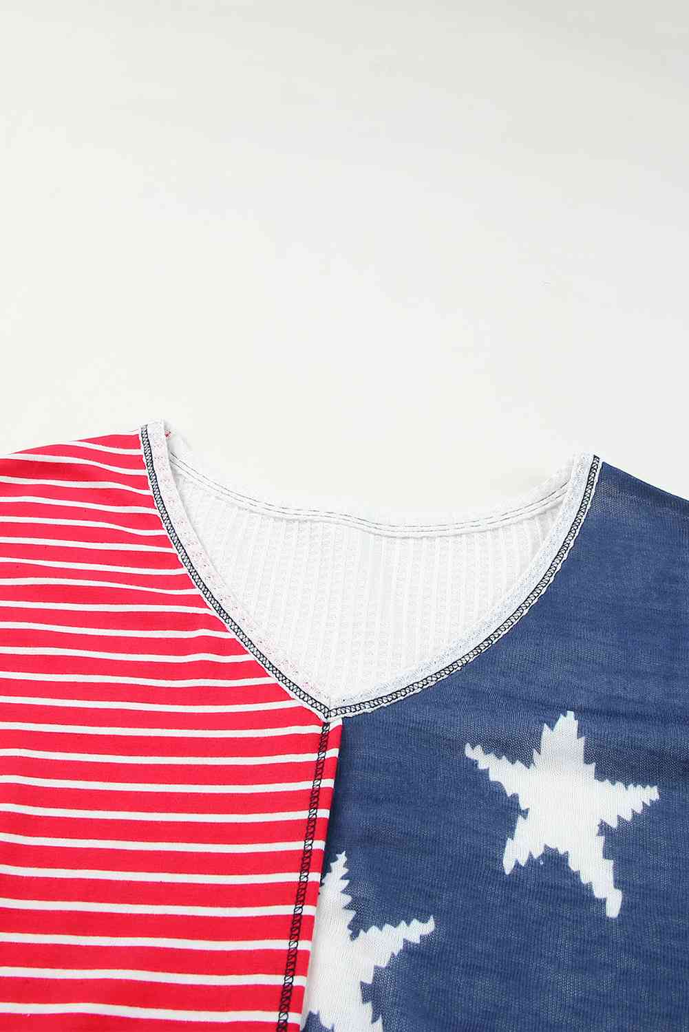 Star and Stripe V-Neck Top - NocturnalExpressions