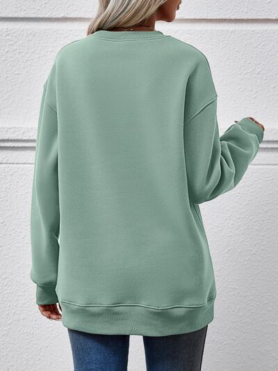 AMERICA Round Neck Dropped Shoulder Sweatshirt - NocturnalExpressions