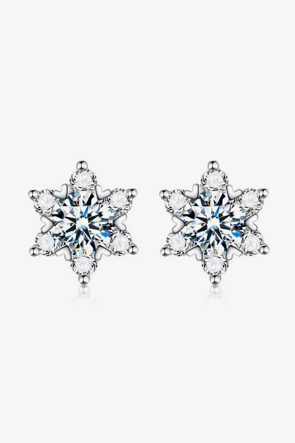 2 Carat Moissanite Floral Stud Earrings - NocturnalExpressions