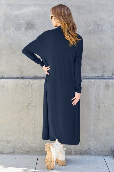 Basic Bae Full Size Open Front Long Sleeve Cover Up - NocturnalExpressions