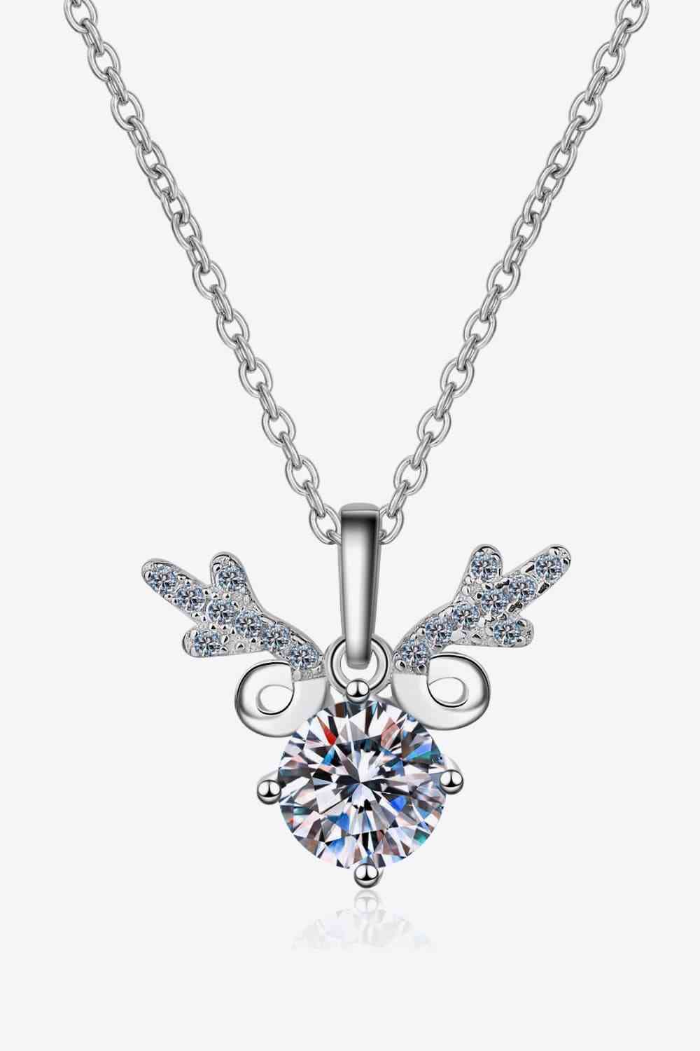 1 Carat Moissanite 925 Sterling Silver Necklace - NocturnalExpressions