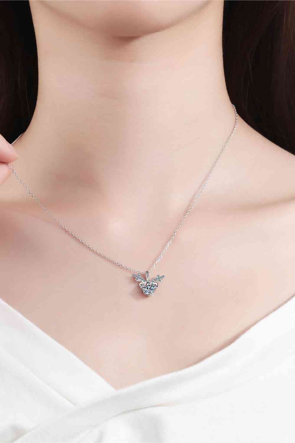 1 Carat Moissanite 925 Sterling Silver Necklace - NocturnalExpressions