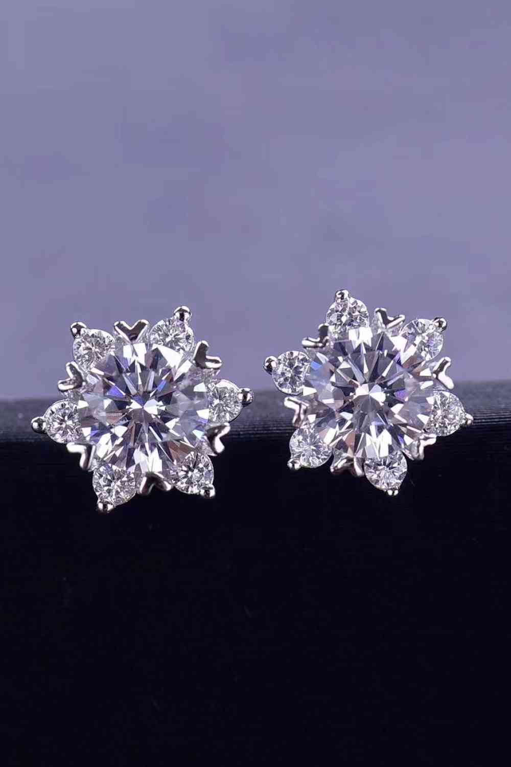 2 Carat Moissanite Floral Stud Earrings - NocturnalExpressions