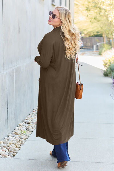 Basic Bae Full Size Open Front Long Sleeve Cover Up - NocturnalExpressions