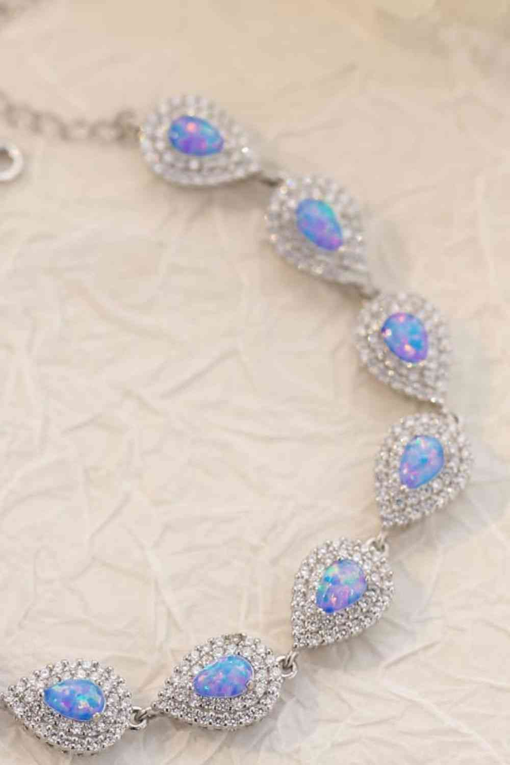 925 Sterling Silver Opal Bracelet - NocturnalExpressions