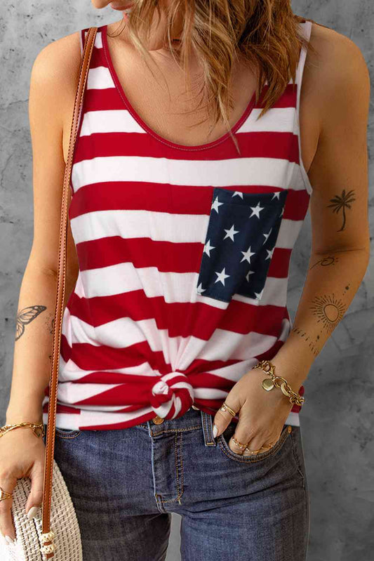 Star and Stripe Scoop Neck Tank - NocturnalExpressions