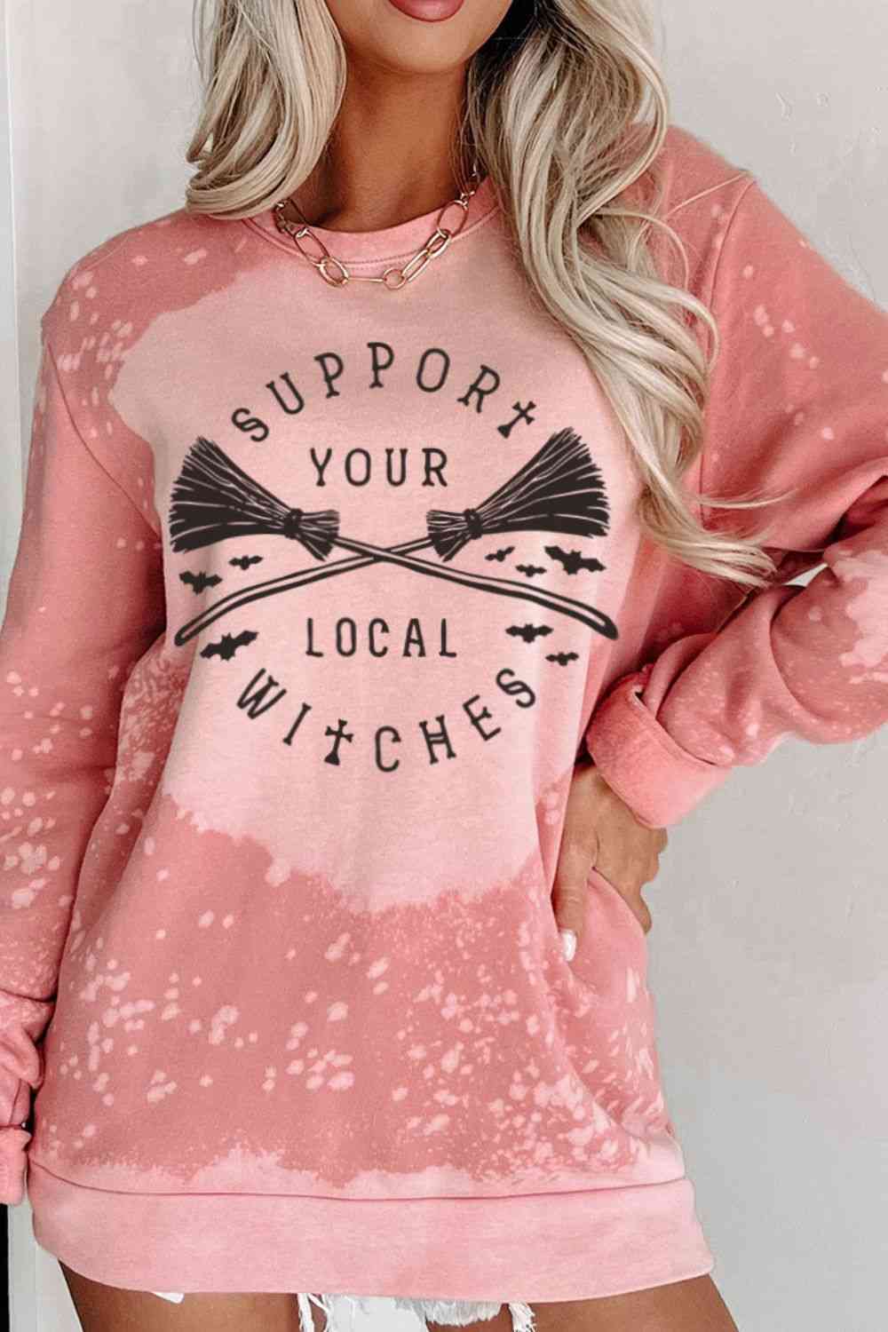 SUPPORT YOUR LOCAL WITCHES Graphic Sweatshirt - NocturnalExpressions