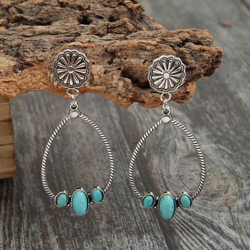 Artificial Turquoise Teardrop Earrings - NocturnalExpressions