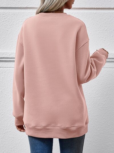 AMERICA Round Neck Dropped Shoulder Sweatshirt - NocturnalExpressions