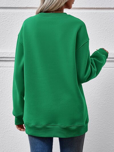 AMERICA Round Neck Dropped Shoulder Sweatshirt - NocturnalExpressions