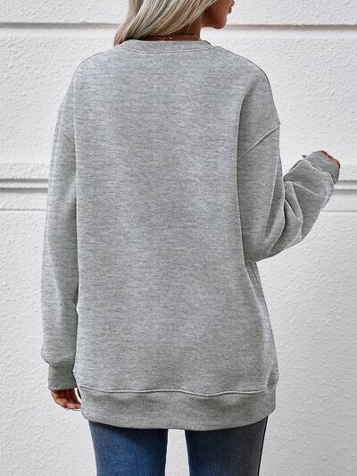 AMERICA Round Neck Dropped Shoulder Sweatshirt - NocturnalExpressions