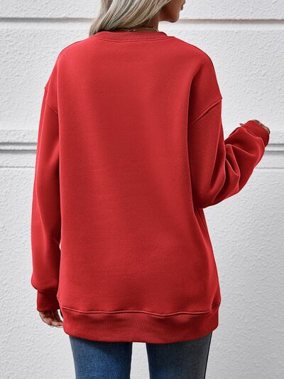 AMERICA Round Neck Dropped Shoulder Sweatshirt - NocturnalExpressions