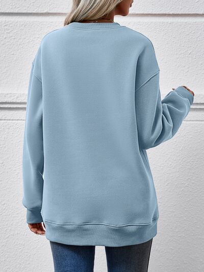 AMERICA Round Neck Dropped Shoulder Sweatshirt - NocturnalExpressions