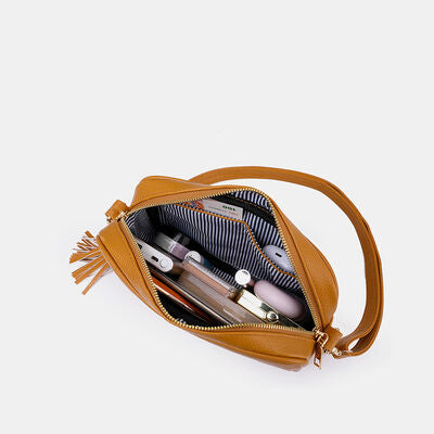 Tassel PU Leather Crossbody Bag - NocturnalExpressions